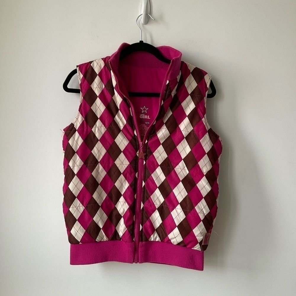 Stylish Pink Argyle Vest for Kids